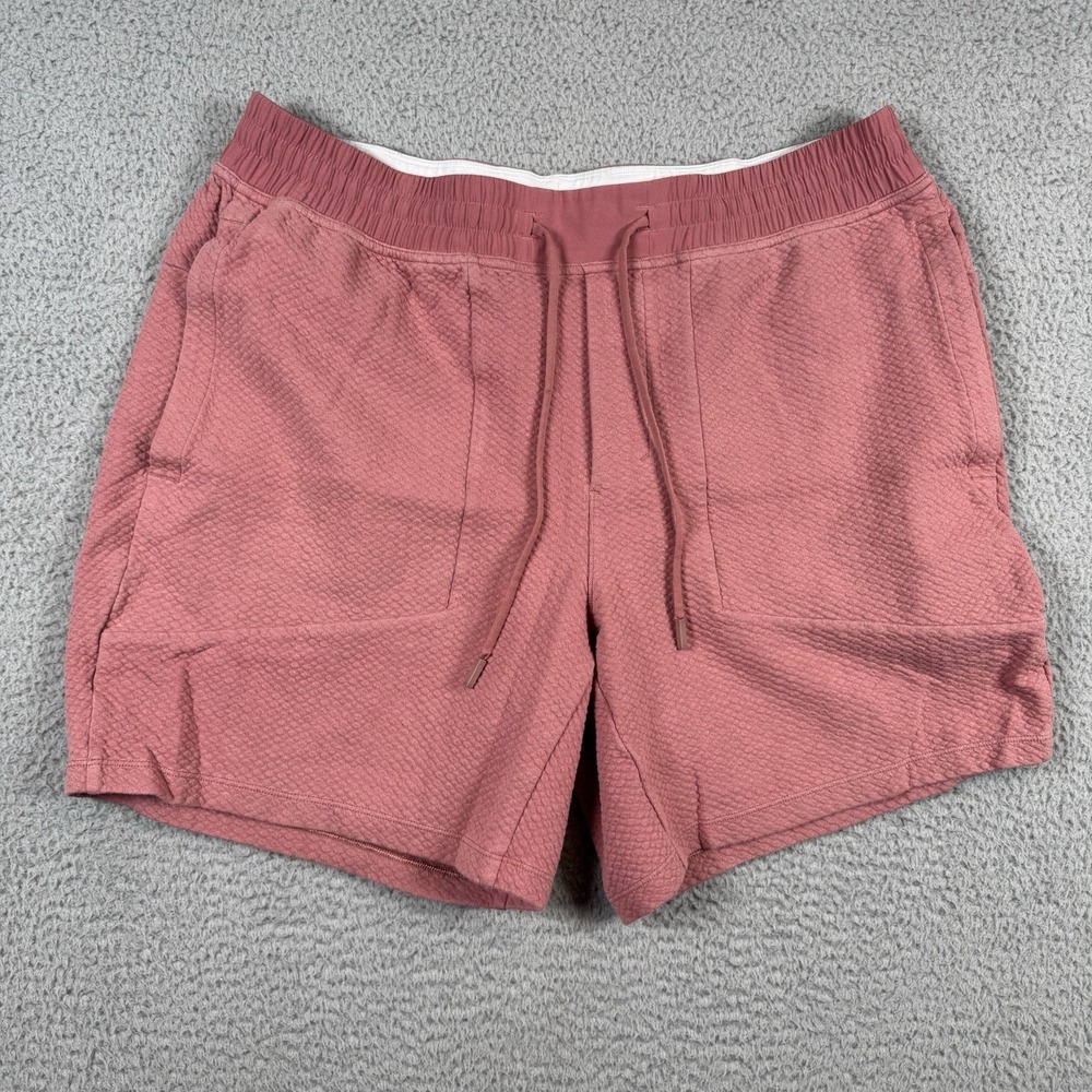 Lululemon At Ease Shorts Mens XXL Brier Rose 7" Textured Double Knit Stretch